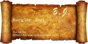 Bergler Joel névjegykártya